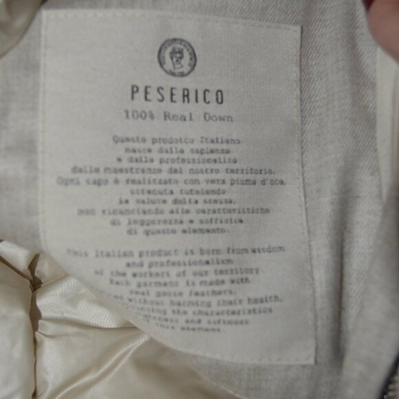 NWT $2099 Sz 42 S Peserico Beige Down Filled Monil Chain Detail Jacket Coat - Picture 9 of 10